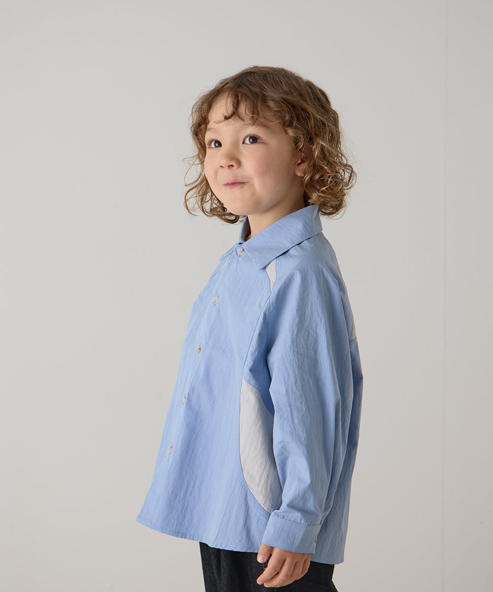 バイカラーラグランスリーブシャツ