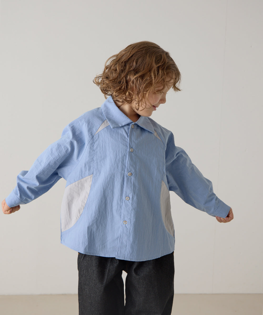 バイカラーラグランスリーブシャツ