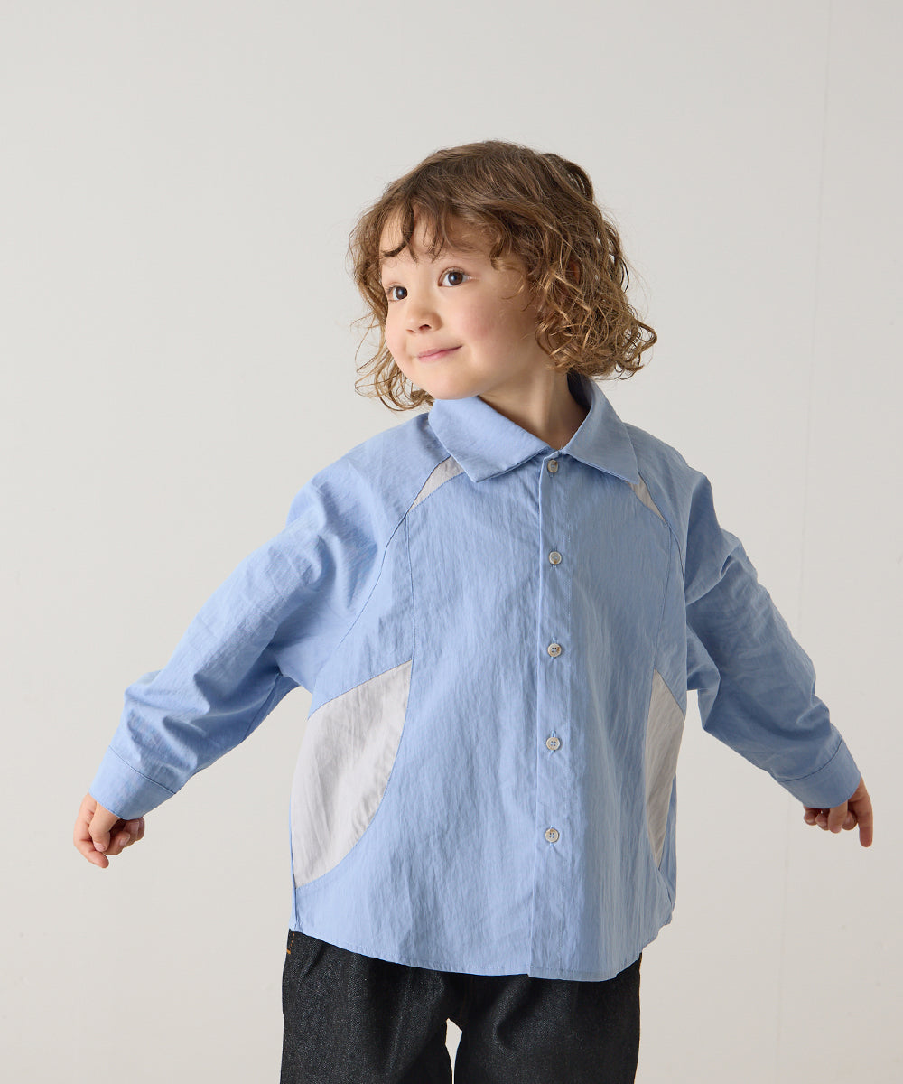 バイカラーラグランスリーブシャツ