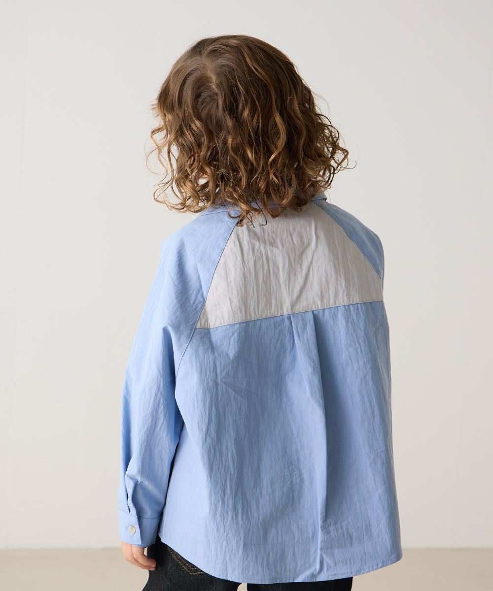 バイカラーラグランスリーブシャツ