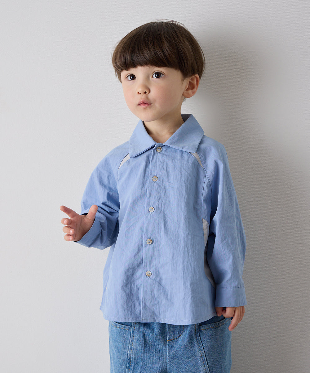 バイカラーラグランスリーブシャツ