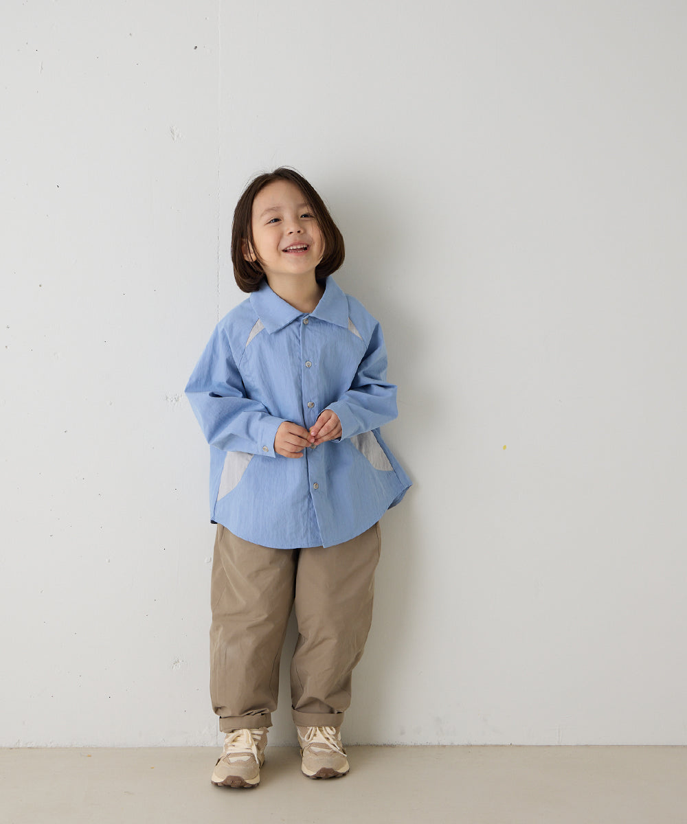 バイカラーラグランスリーブシャツ