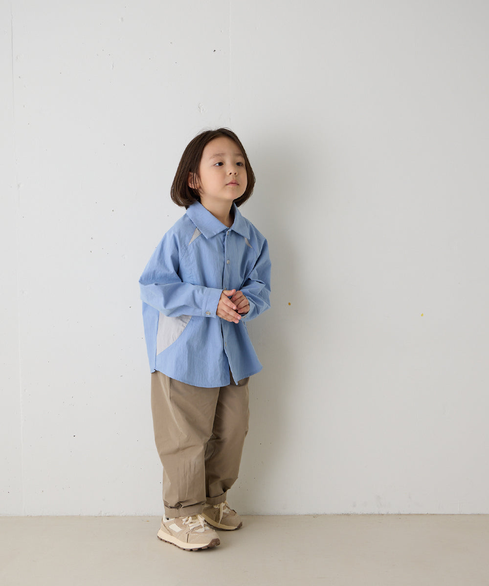 バイカラーラグランスリーブシャツ