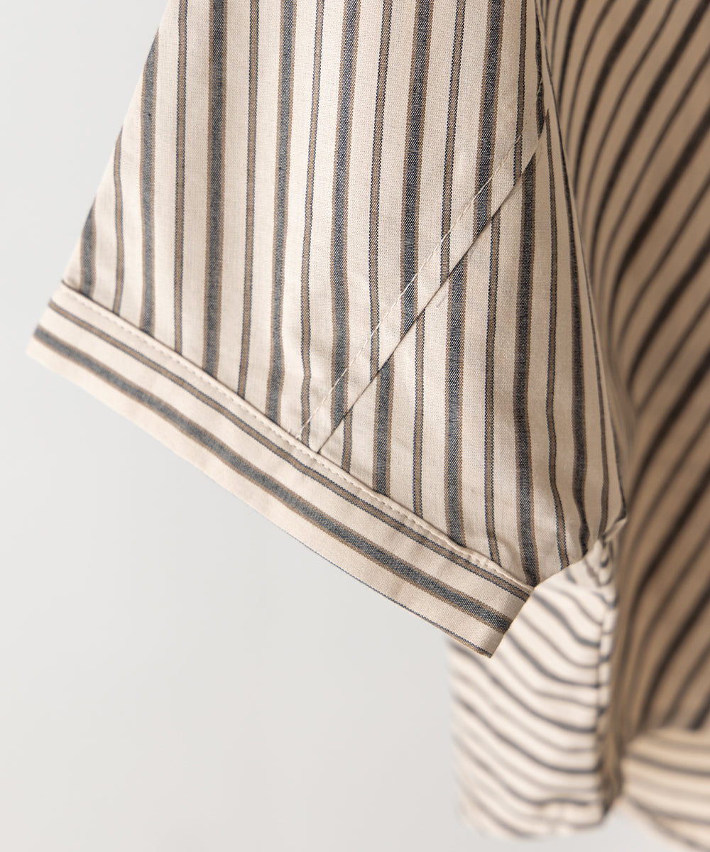 ストライプドルマン5分袖シャツ