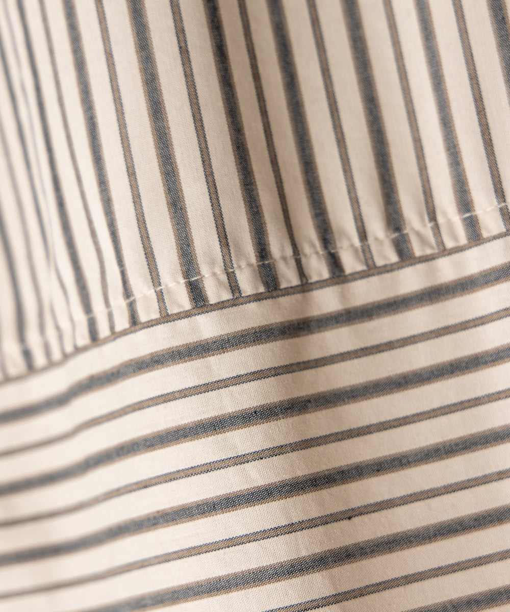 ストライプドルマン5分袖シャツ