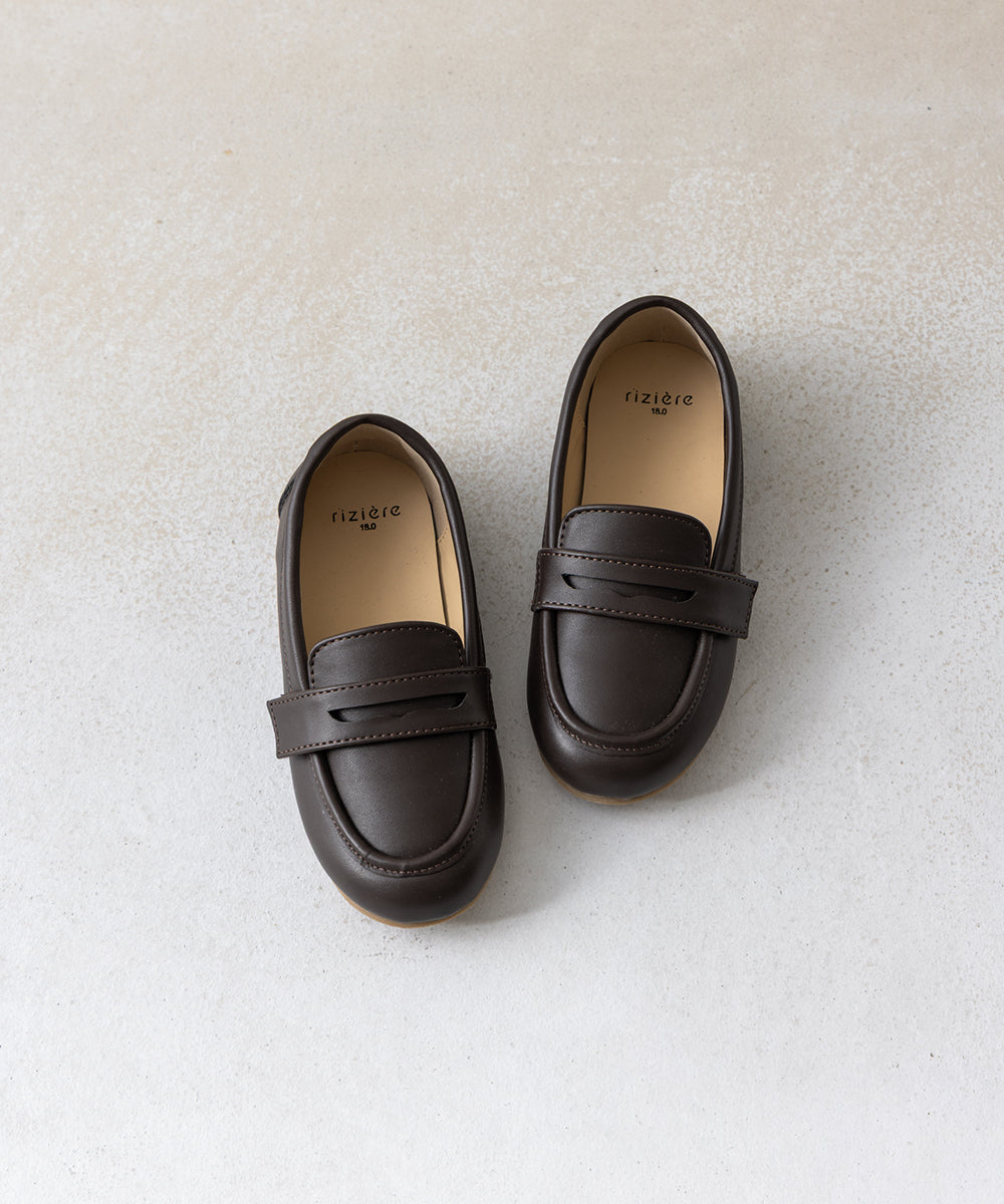 簡単着脱フェイクレザーローファー