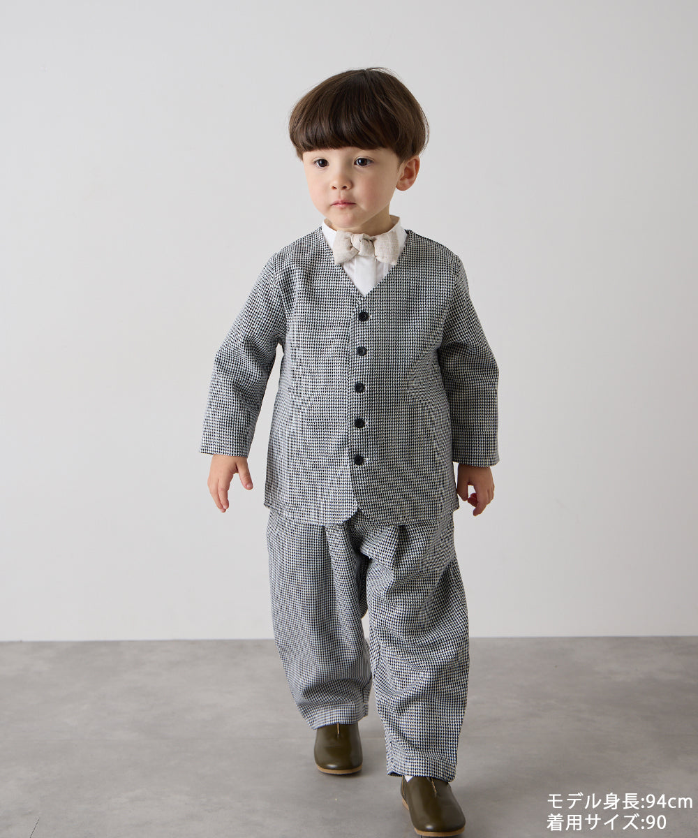 千鳥格子シングルノーカラーセットアップ