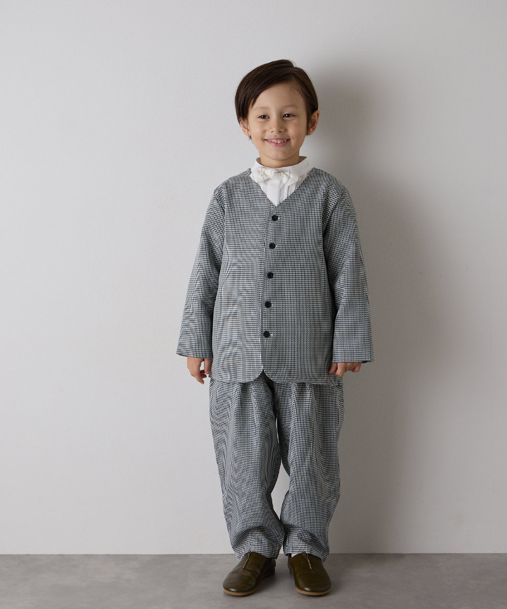 千鳥格子シングルノーカラーセットアップ