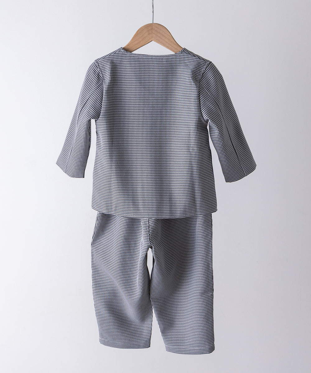 千鳥格子シングルノーカラーセットアップ