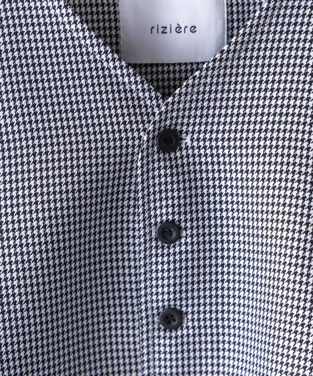 千鳥格子シングルノーカラーセットアップ