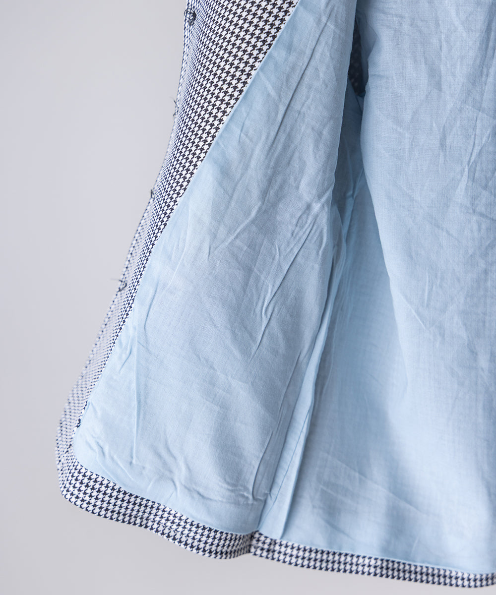 千鳥格子シングルノーカラーセットアップ