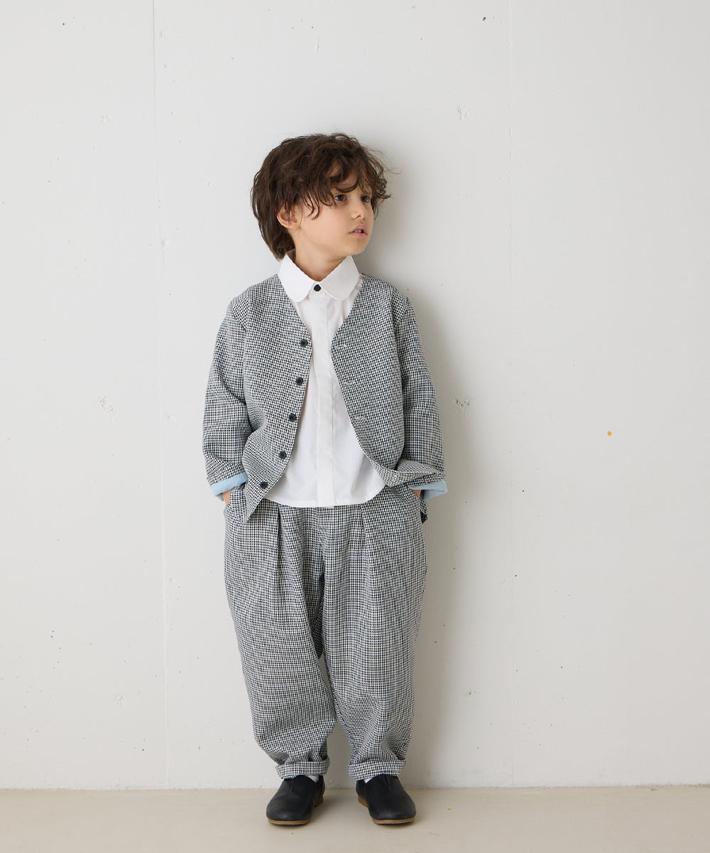千鳥格子シングルノーカラーセットアップ