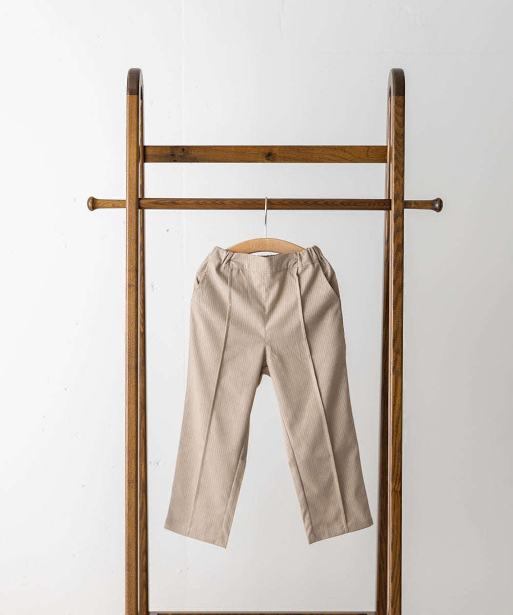 ストライプ柄ノーカラージャケットセットアップ