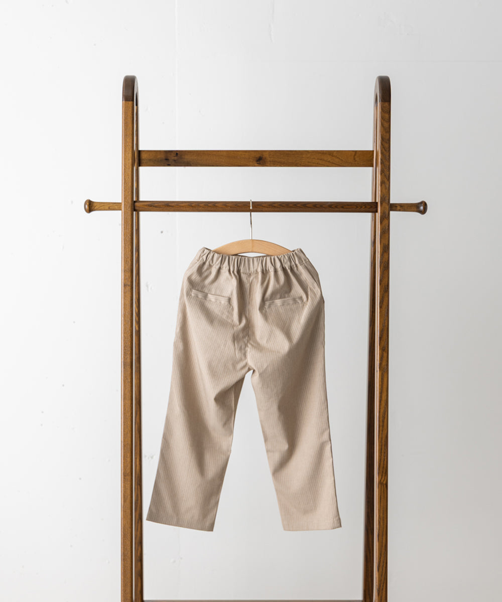 ストライプ柄ノーカラージャケットセットアップ