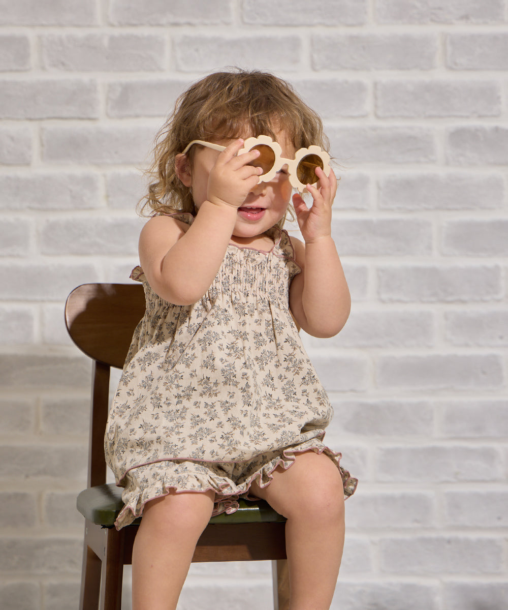 小花柄シャーリングセットアップ