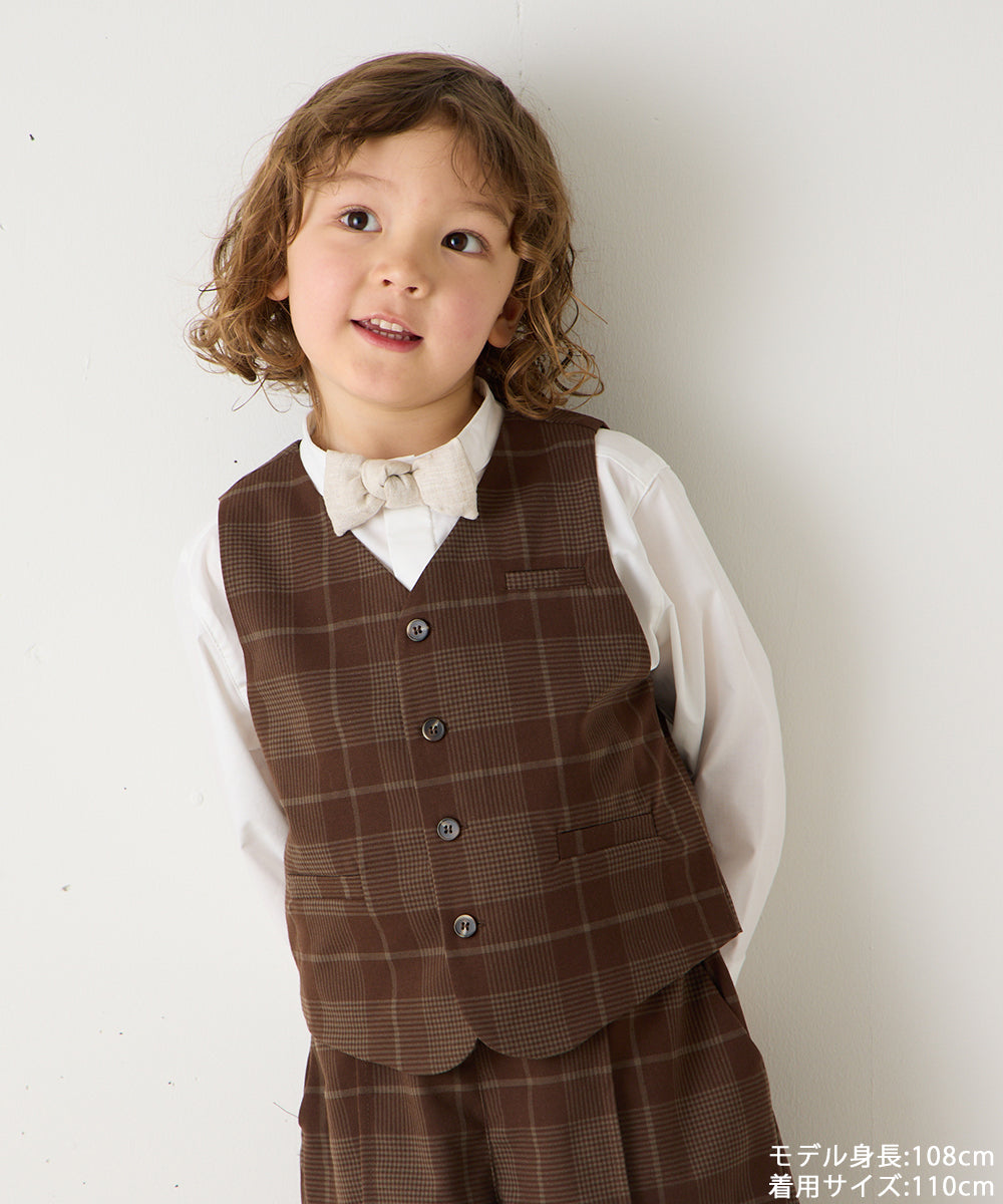 チェックフォーマルベスト