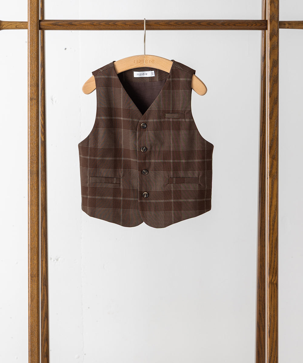 チェックフォーマルベスト