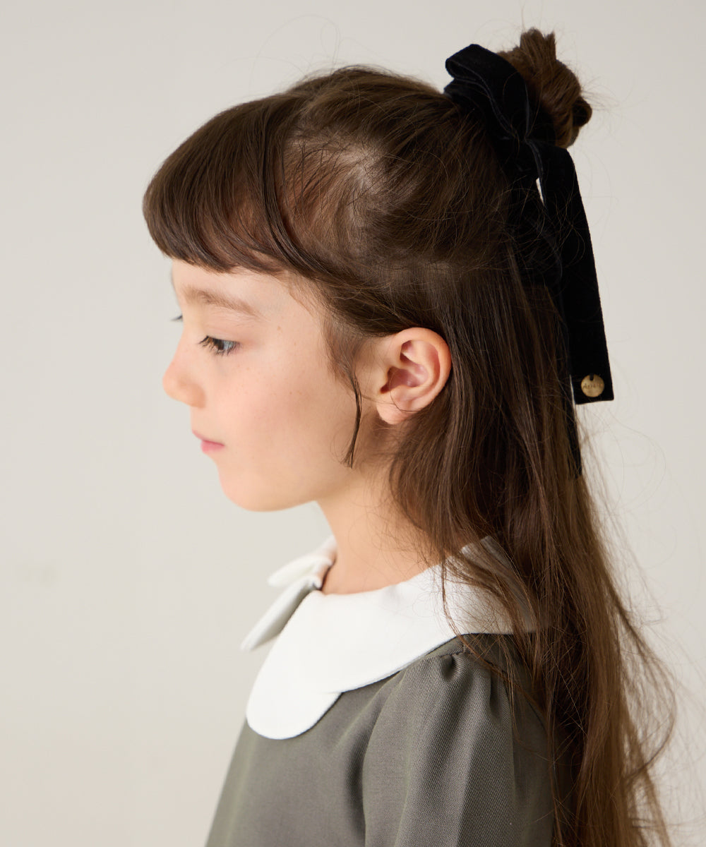 チャーム付きベルベットヘアリボン