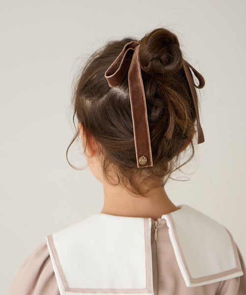 チャーム付きベルベットヘアリボン