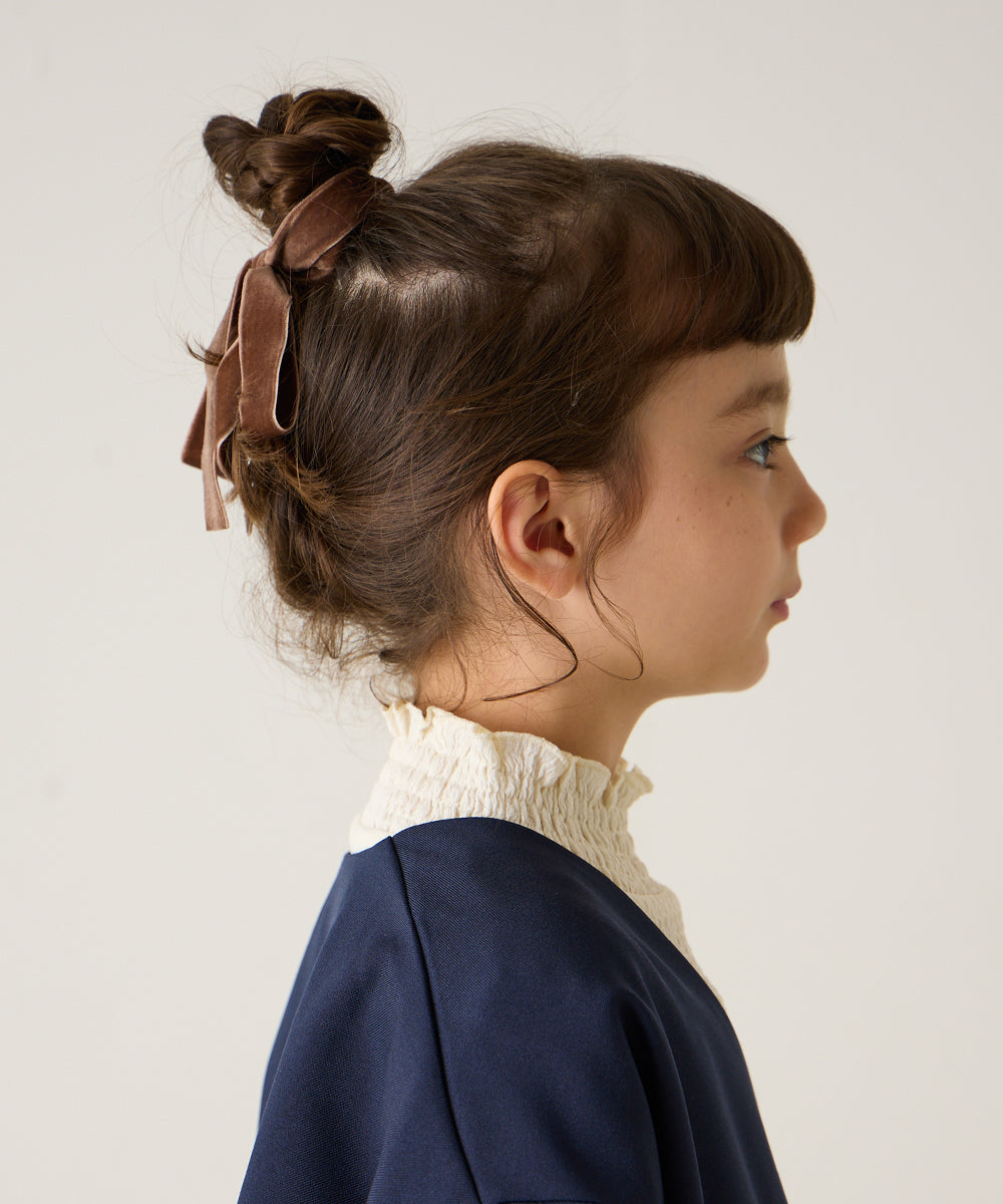 チャーム付きベルベットヘアリボン