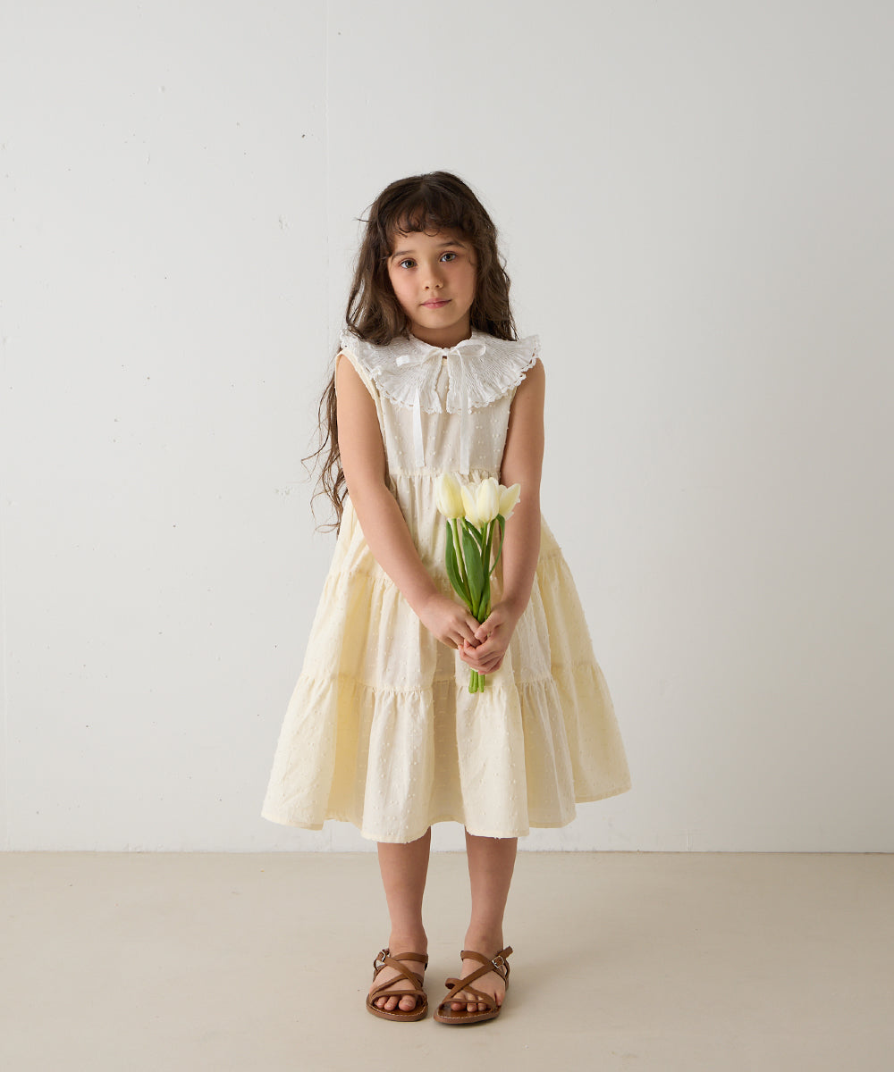 シャーリングレース付け襟