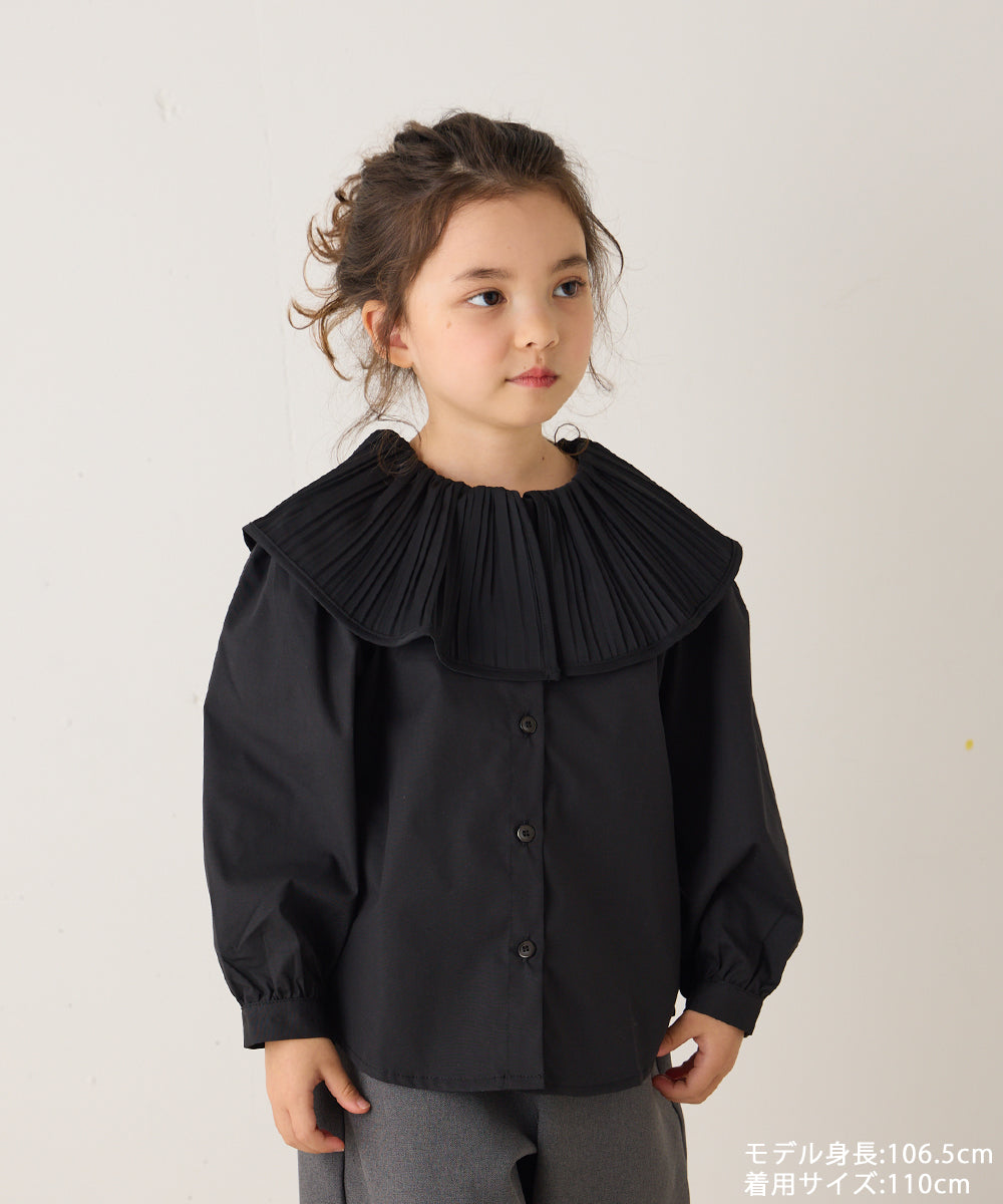 プリーツカラーブラウス