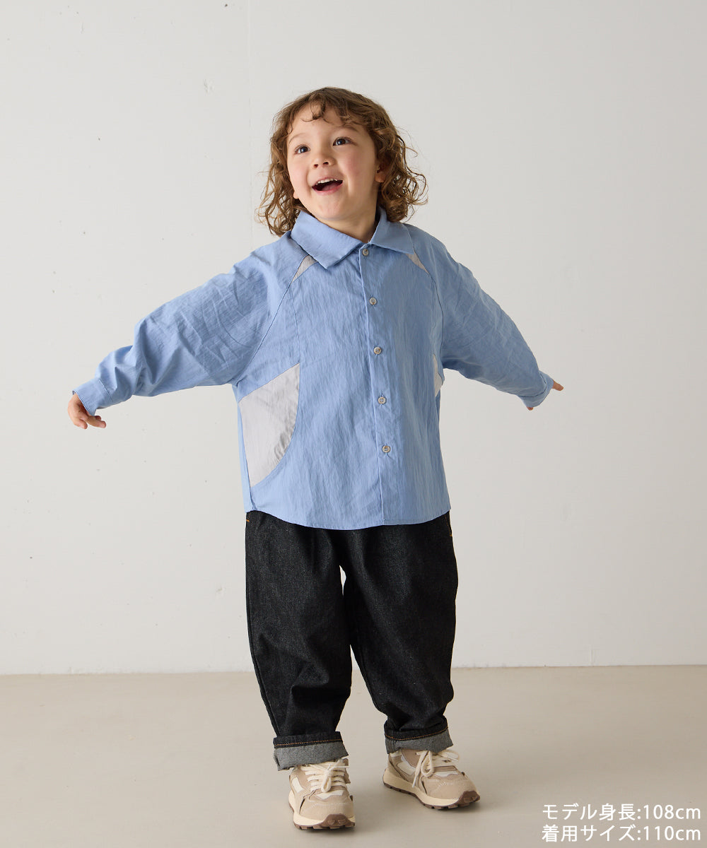 ブラックデニムテーパードパンツ