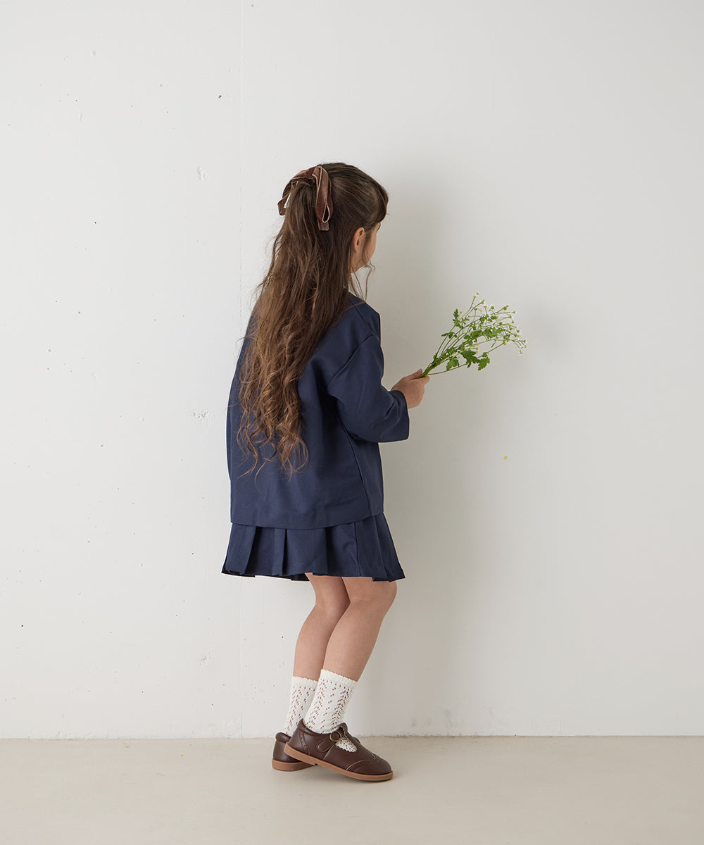 ノーカラージャケットプリーツスカートセットアップ