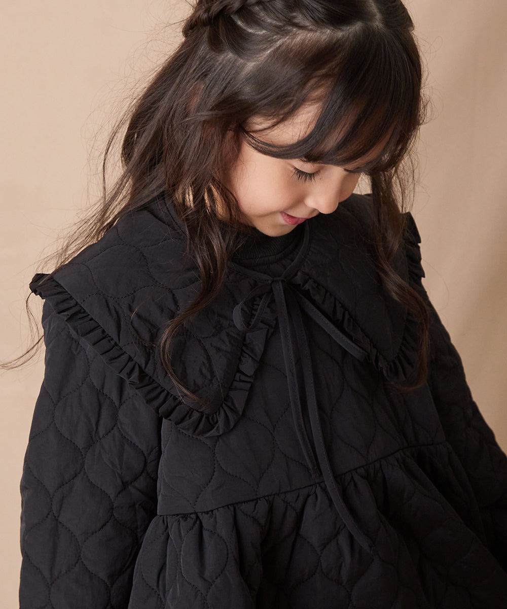 キルティングフリル付け衿