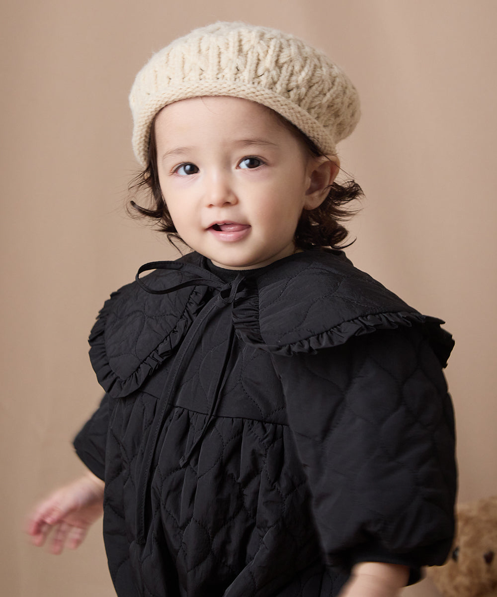 キルティングフリル付け衿