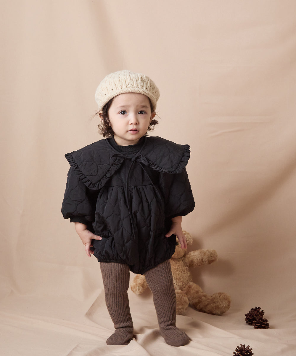 キルティングフリル付け衿