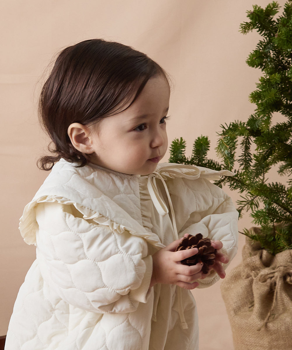 キルティングフリル付け衿