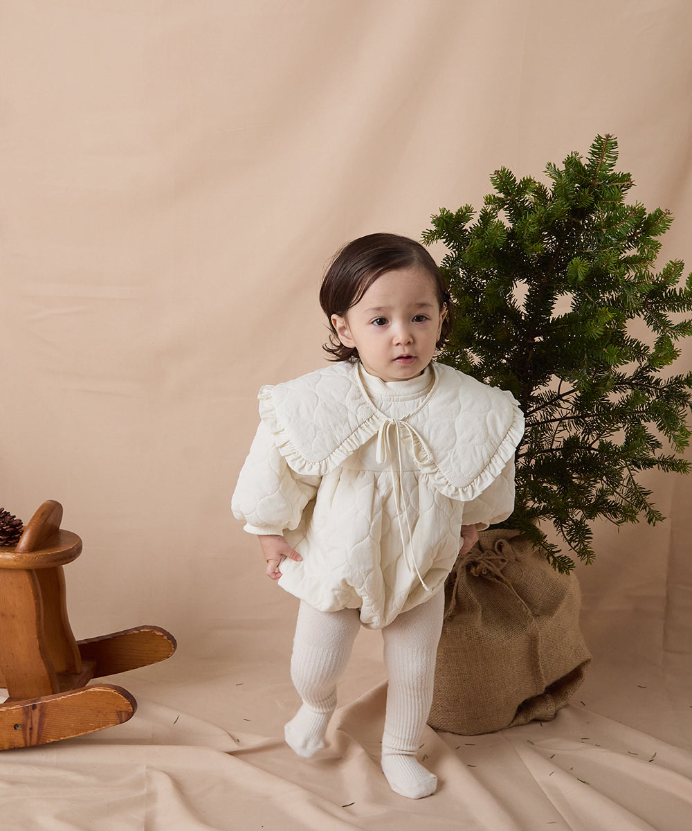 キルティングフリル付け衿