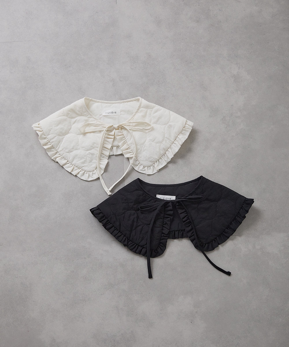 キルティングフリル付け衿