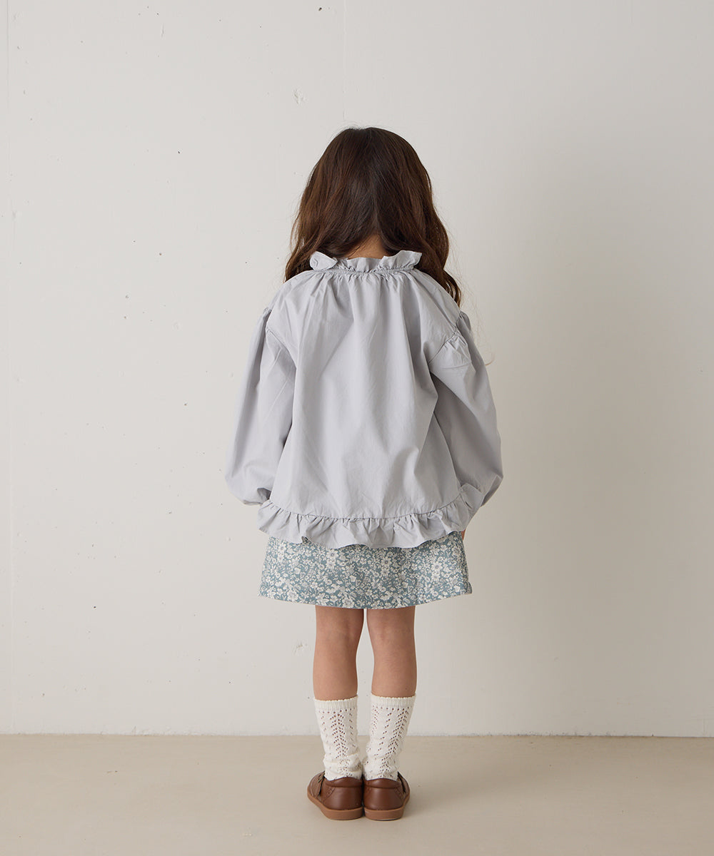 スタンドフリルシャーリングブラウス