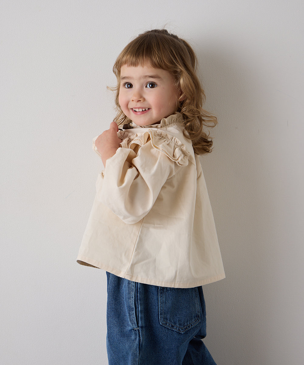 フロントリボンフリルカラーブラウス