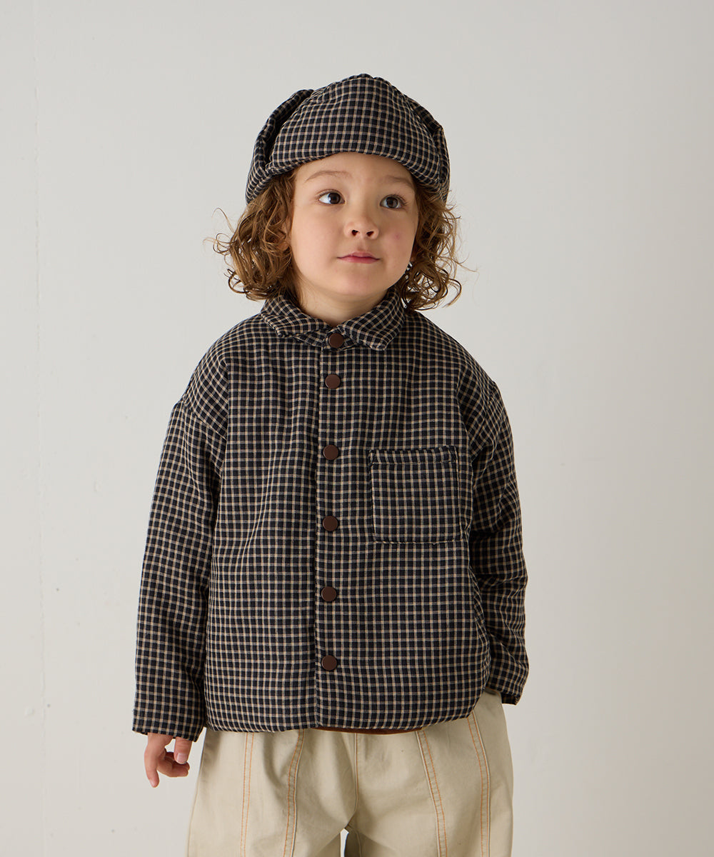 チェック柄中綿フライトキャップ