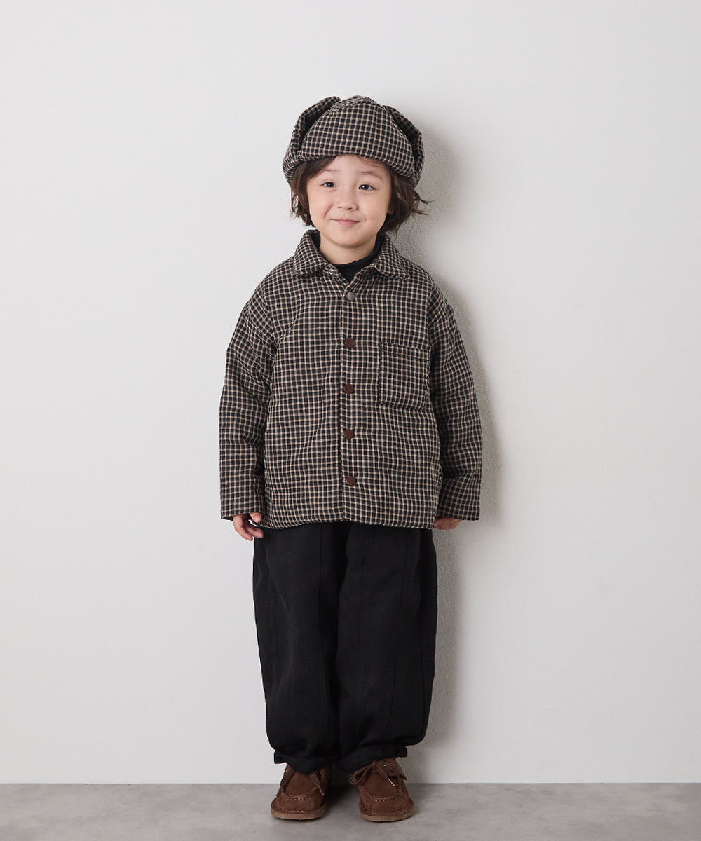 チェック柄中綿フライトキャップ