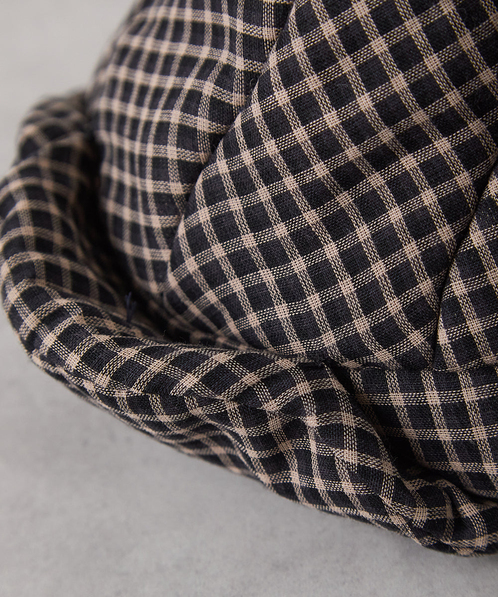 チェック柄中綿フライトキャップ