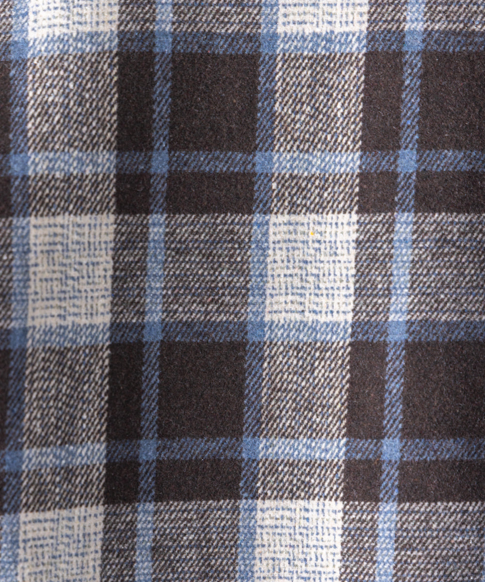 レザーパイピングチェックボアジャケット