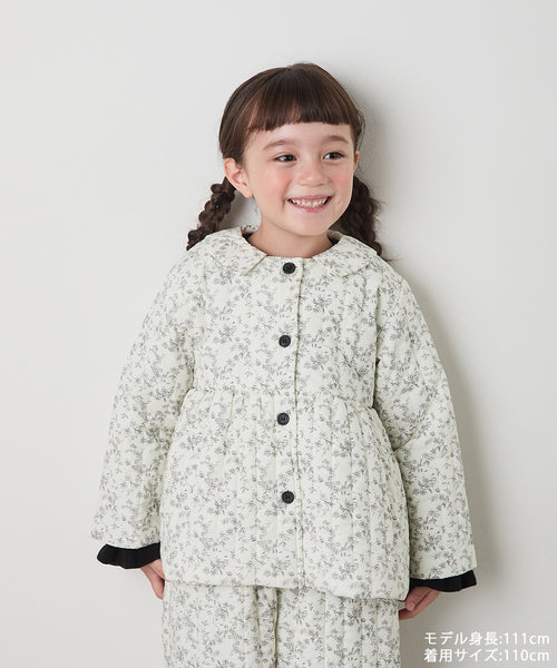 NARRATOR キルティング 花柄コート リンクコーデ】キルティング花柄コート