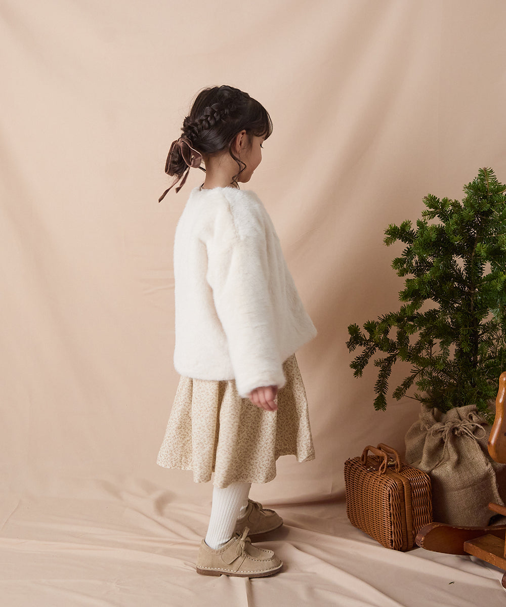 ティペット付きフェイクファーコート