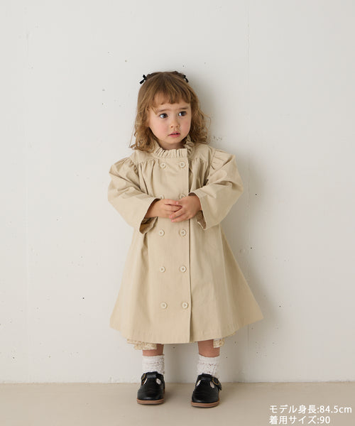 ダブルボタンフリルカラーワンピースコート