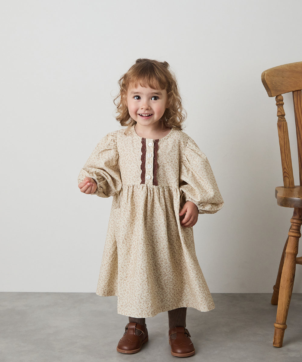 リンクコーデ】選べる2柄フラワーコーデュロイワンピース