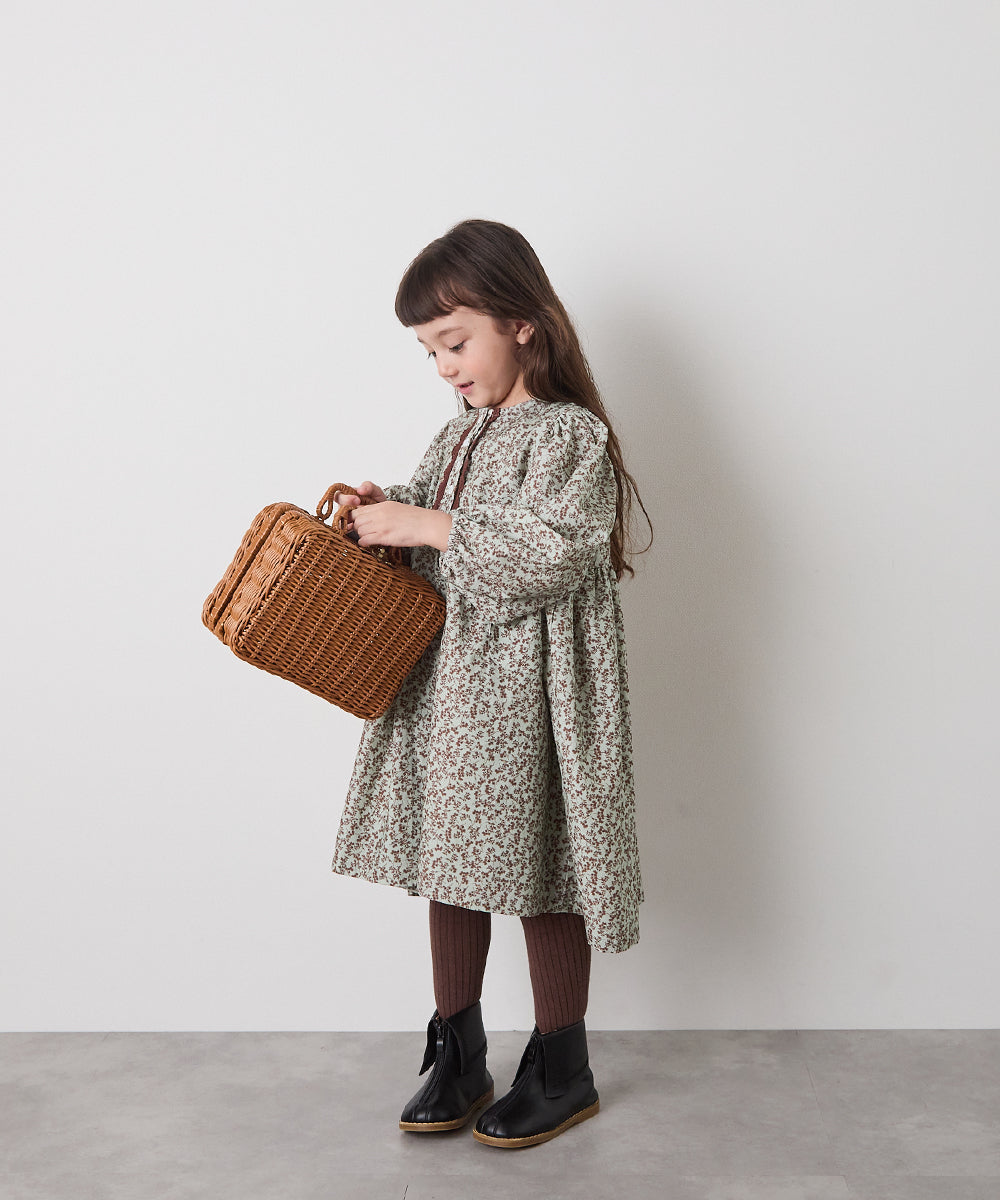リンクコーデ】選べる2柄フラワーコーデュロイワンピース