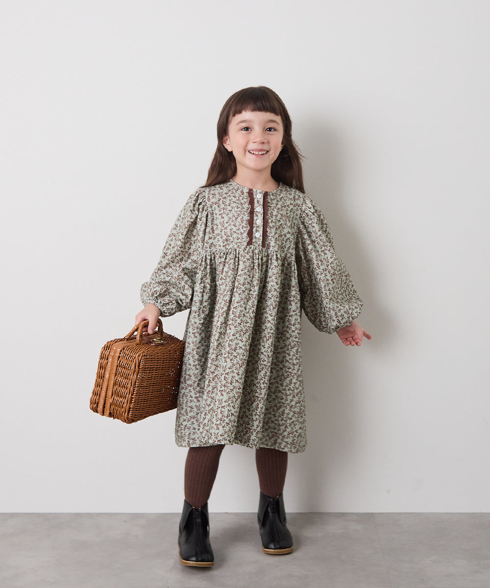 シェリエ　リリーフラワーニットコンビワンピース シェリエ リリーフラワーニットコンビワンピース