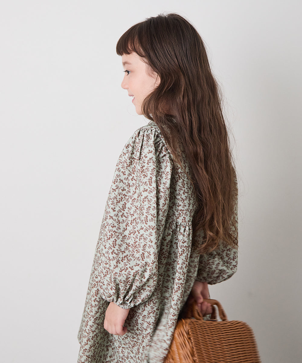 リンクコーデ】選べる2柄フラワーコーデュロイワンピース