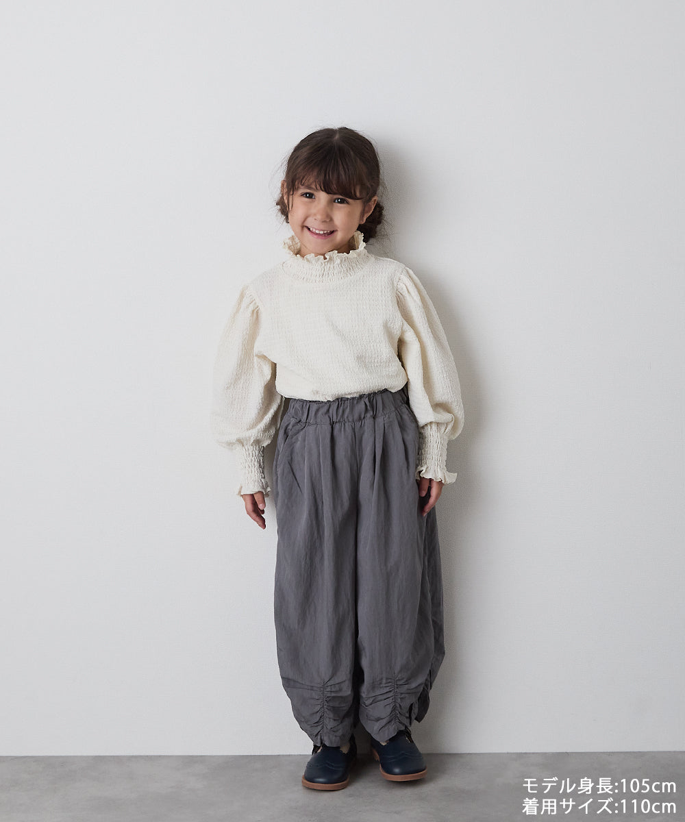 シャーリングヘムパンツ