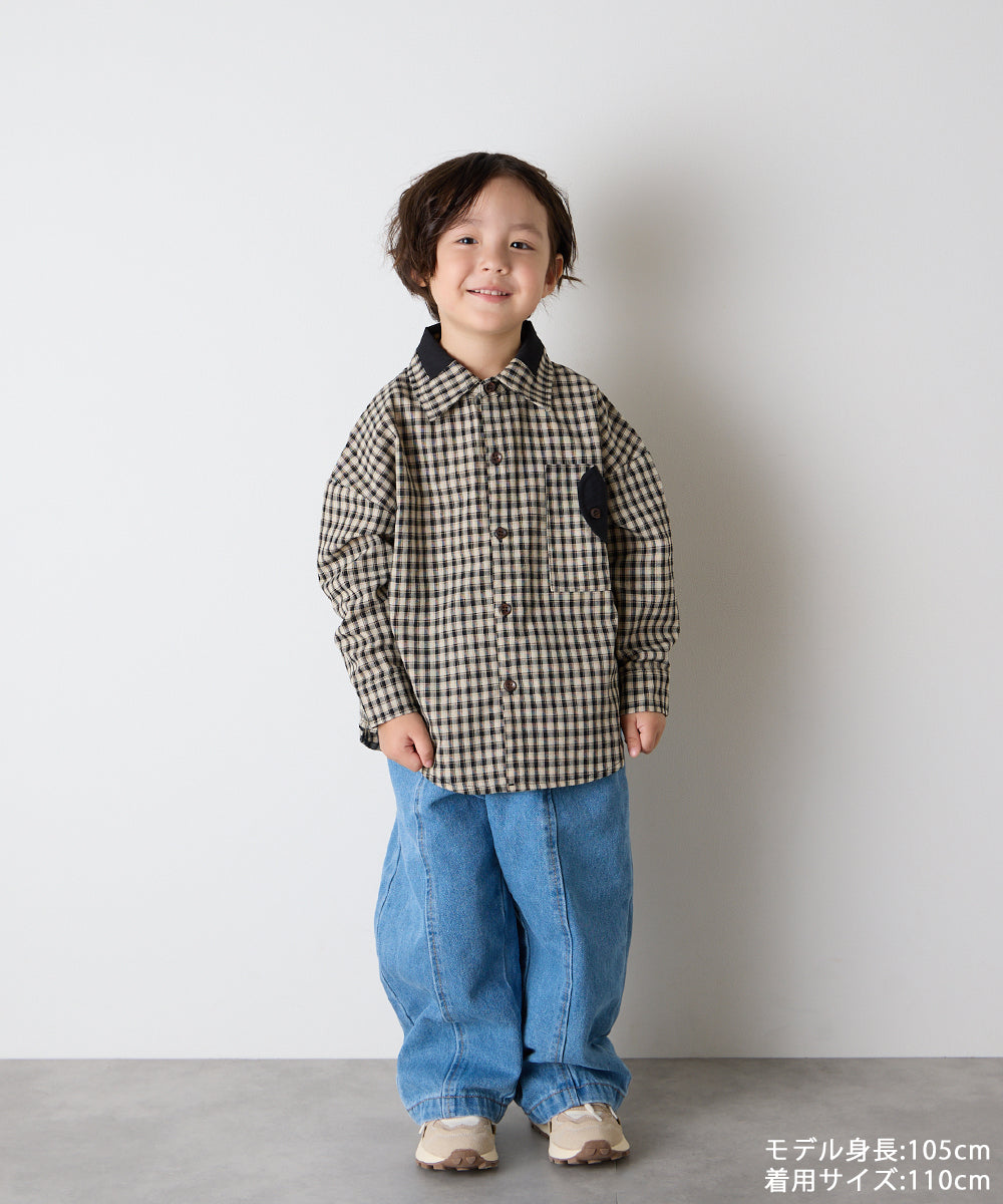 センターシームデニムパンツ