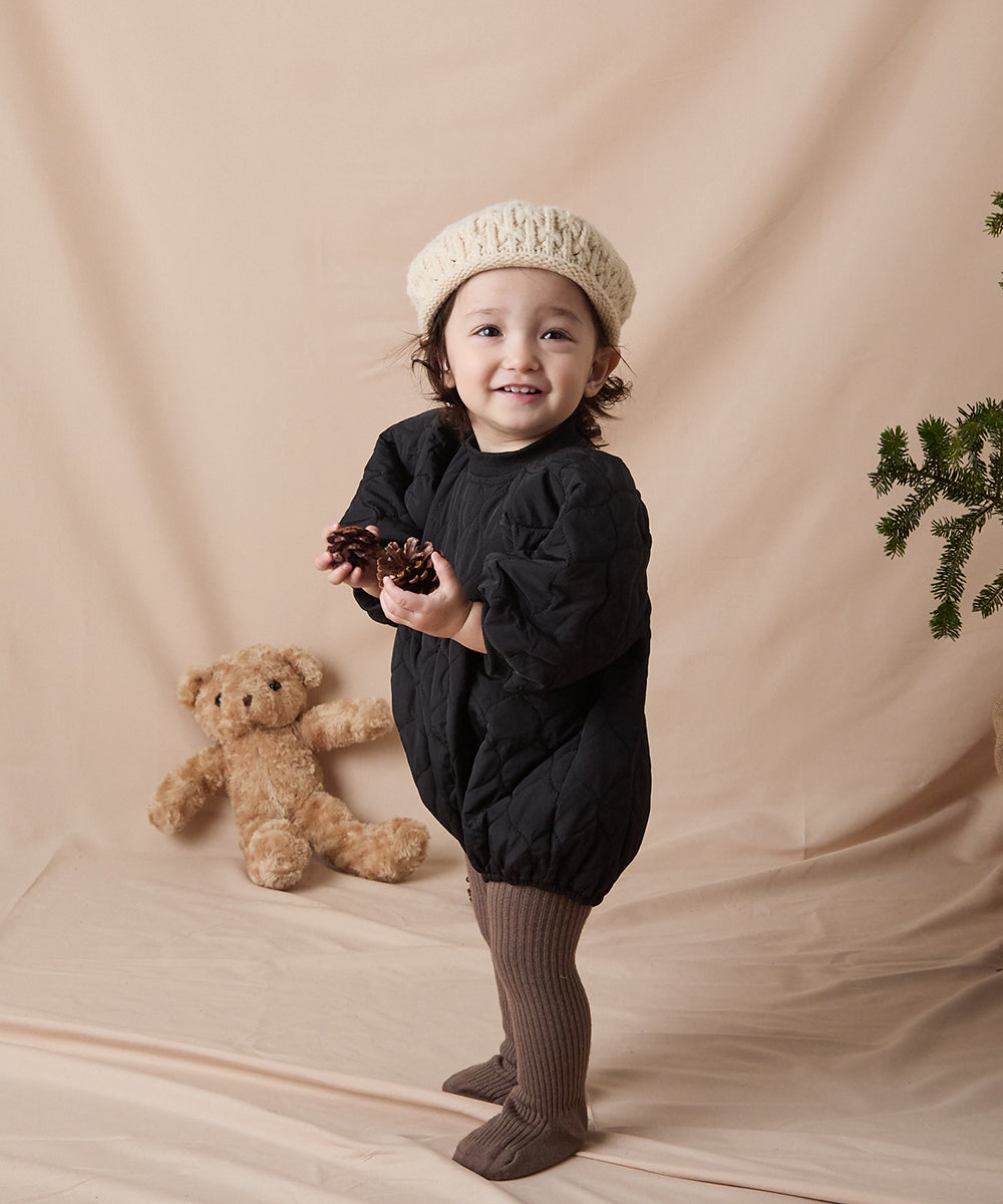 【リンクコーデ】キルティングベビーロンパース